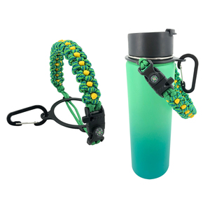 Extérieur 550 paracord poignée bouteille d'eau et caoutchouc 12 à 64 OZ flacon tasse poignée de corde à la main - Product Image 1