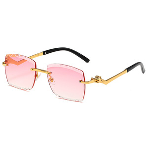 Nouvelles Lunettes de Soleil Carrées de Luxe Modernes 2026, Sans Monture Métallique, Verres PC TR90 Marron Gris, Protection UV400, Unisexe, Vente en Gros Personnalisée - Product Image 3