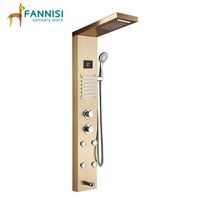 Colonne de douche intelligente en acier inoxydable 304, salle de bain, pluie, LED, tour de panneau de douche, Massage thermostatique, Spa