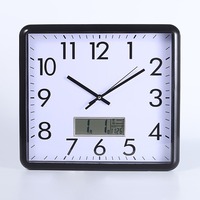 Jam Dinding Kuarsa Persegi Jam Gantung Analog Senyap Bingkai Hitam 13 Inci 9 Inci untuk Kamar Tidur Ruang Belajar Ruang Tamu