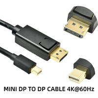 Cable DFX Mini DisplayPort a DisplayPort de 1.8M 4K 60Hz Bidireccional DP a Mini DP para MacBook, Surface, Laptop y Monitor
