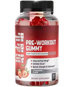 Gomme energetiche pre-allenamento con aminoacidi per uomo - Concentrazione, recupero muscolare e stimolante energetico - Product Image 1