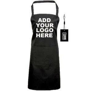 Étiquettes à suspendre gratuites Personnalisez votre logo <span class=keywords><strong>2</strong></span> poches avant Tablier de chef personnalisé unisexe confortable de couleur unie - Product Image 1