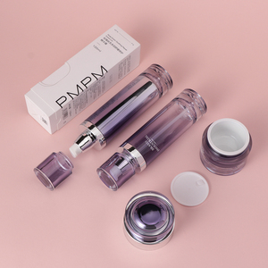 Emballages Bravo, flacons et pots de soin de la peau de luxe à double couche, fond en cristal, dégradé violet, PETG, pour lotion, sérum, tonique - Product Image 2