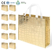 Sac fourre-tout personnalisé en tissu non tissé grain crocodile, robuste et recyclé, idéal pour les cadeaux de mariage