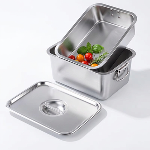 Conteneur Gastronorme de type Fast-Food Américain en Acier Inoxydable 201, 40x30cm, Double Poignée, Argenté, pour Buffets, Hôtels et Restaurants - Product Image 5