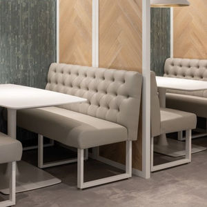 Commercial <strong>Canteen</strong> Furniture Fast Food Wood Booth Seating Dining <strong>Tables</strong> Chairs Restaurant Sofa Sets - Product Image 1