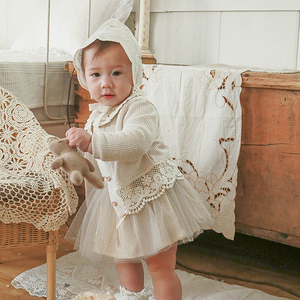 Baby Mädchen Spitzenhemd Neue Mädchen Frühling Herbst Lässige Strickjacke Baby Gestrickter Mantel - Product Image 1