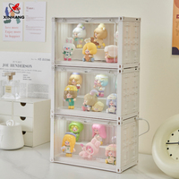 Xinhang Boîte d'affichage de figurines à collectionner scellées magnétiquement Configuration sans outil Boîte mystère Organisateur Conteneur de stockage de jouets colorés