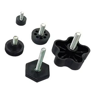 Manufacturer directly supply black tube glide plastic screw sofa leg