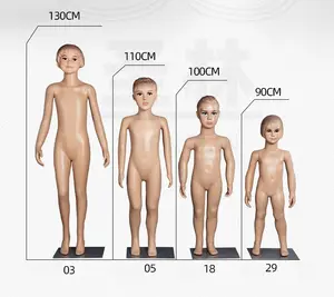 可定制时尚丰满人体模型抽象儿童服装形式白色/黑色/肤色人体模型，用于橱窗展示