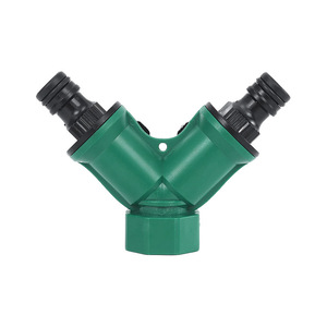 Connecteur d'eau en plastique en forme de Y 16 mm, vanne à double voie pour robinet de jardin avec connexion flexible en caoutchouc - Product Image 2