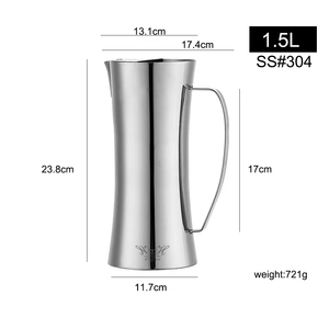 Tùy Chỉnh 1.5L Bình Nước Bằng Thép Không Gỉ 304 Cà Phê Nước Trái Cây Nước Chanh Jug Uống Pitcher Trà Đá Nước Lạnh Bình Bình - Product Image 2