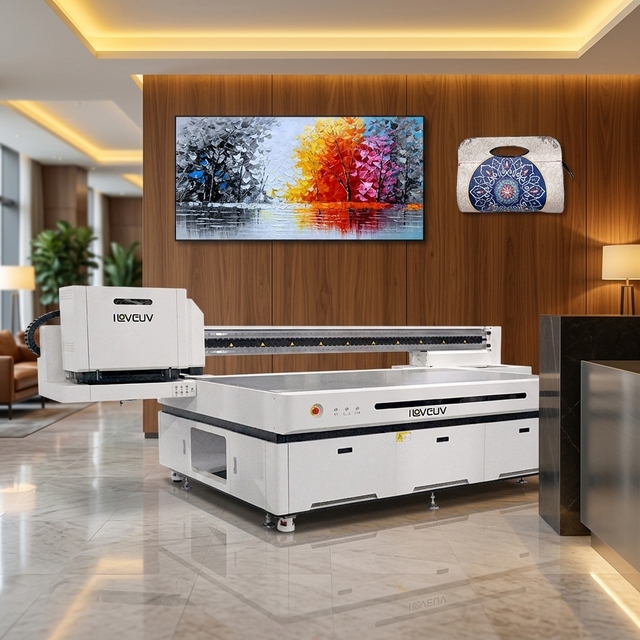 Industrial Grade UV Flatbed Printer | High Precision High Speed Multi-Media Compatible ILOVEUV IUV2513 2-8pcs Ricoh G6 Print