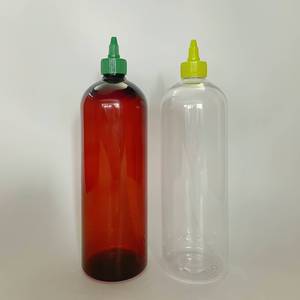Bán buôn cấp thực phẩm <span class=keywords><strong>1000ml</strong></span> 32oz Chai nhựa <span class=keywords><strong>PET</strong></span> Vòng nước trái cây dầu bóp chai nước sốt - Product Image 6