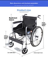 Vente directe d'usine, fauteuil roulant pliable portable INNORKOM, neuf, à pousser à la main, usage hospitalier, classe II, modèle INC-W024-1, garantie 3 ans