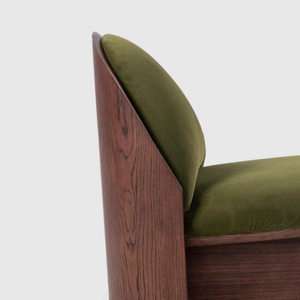 Conjunto de Sillones Modernos de Madera Maciza y Tela - Para Sala de Estar, Dormitorio, Comedor, Hotel y Uso en Exteriores - Silla con Respaldo Inclinado y Reposapiés - Product Image 5