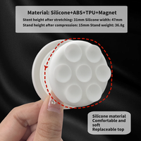 Support magnétique pour téléphone, forme ronde, ventouse en silicone, fixation sécurisée double face, support détachable, poignée pour téléphone, mains libres