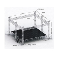 Estructura de armazón de aluminio para eventos, fiestas, espectáculos, conciertos al aire libre, escenario de exhibición y arco de armazón con tornillos
