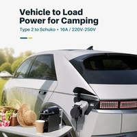 Adaptateur de décharge V2L Type 2 vers EU Schuko 16A 3,6 kW, connecteur de décharge portable pour véhicules électriques MG Renault Kia BYD, camping en plein air