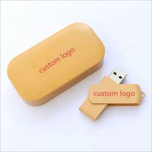 Memoria USB Promocional Personalizable con Logotipo, Biodegradable, de Paja de Trigo, Estilo Disco, para Expansión de Computadora - Product Image 1