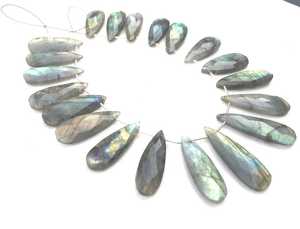 10 Pieces Faceted Pear Shape Natural <b>Labradorite</b> Gemstone Briolette Beads Blue Flash Wholesale Manufacturer Genuine High Quality - Product Image 5
