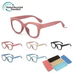 Occhiali da riciclo 2024 promozione Eco materiale paglia di grano fibra riciclata degradabile montatura ottica Anti luce blu occhiali