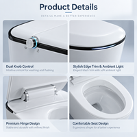 Toilette intelligente familiale automatique avec bidet intégré, double bouton, ouverture automatique du couvercle, mode enfant, capteur de pied, siège chauffant, sécheur à air chaud