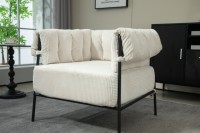 Canapé-lit individuel en tissu avec coussins en éponge haute densité, haute résilience et confort élevé pour salon de détente