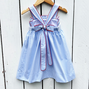 <span class=keywords><strong>Robe</strong></span> <span class=keywords><strong>d</strong></span>'<span class=keywords><strong>été</strong></span> pour bébé fille 4 juillet, bleue, <span class=keywords><strong>à</strong></span> carreaux vichy, avec bordure picot et broderie personnalisée, <span class=keywords><strong>bretelles</strong></span> spaghetti - Product Image 4