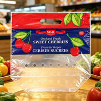 Op maat gemaakte logo ziplock zak voor diepvriesfruit, bedrukt met ademende gaten, transparante plastic fruitzak