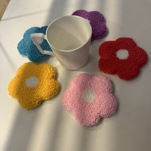 Fabricante gran oferta productos hechos a mano lindo patrón de flores punzón aguja posavasos artesanía taza alfombra para regalos promocionales - Product Image 4