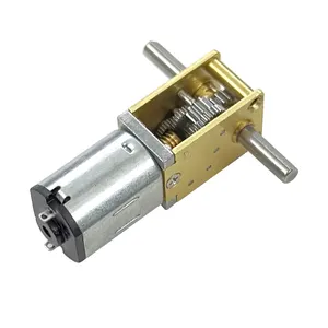 Self-locking worm gear 1218-N20 reducer motor Double shaft low speed high torque all metal gear DC small motor 3V6V12V