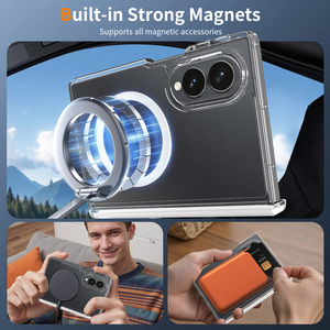 Étui de téléphone portable magnétique transparent pliable pour Samsung Z Fold 8 avec protection de la charnière, anti-rayures, antichoc - Product Image 4