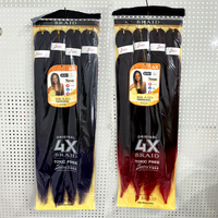 Vente en gros de cheveux synthétiques de marque privée de qualité tactile en vrac extension de texture Yaki synthétique 4 faisceaux de cheveux crochet résistants à la chaleur