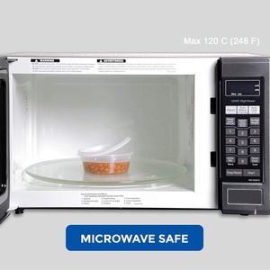 8 12 16 24 32 oz Tazas de sopa transparentes para microondas Contenedores de plástico de grado alimenticio con tapas para almacenamiento de alimentos Deli - Product Image 4