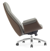 Fauteuil pivotant inclinable en cuir PU chromé moderne en gros, accoudoirs réglables, dossier haut confortable pour la maison, le bureau, l'hôpital