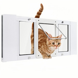 Porta per Gatti Intelligente con Chiusura Magnetica a 4 Vie, Sicura per l'Ingresso e l'Uscita di Gattini e Animali Domestici, Adatta per Finestre e Porte - Product Image 2