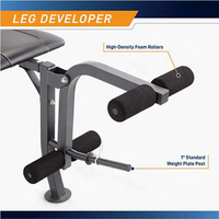 Banc de musculation pliable en métal réglable avec une capacité de charge maximale de 300 lb, garantie d'un an, pour une utilisation en intérieur