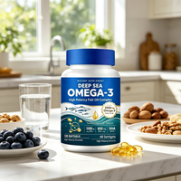Gélules d'oméga 3 EPA DHA végétaliennes pour hommes et femmes, alternative à l'huile de poisson à base de plantes, complément alimentaire quotidien d'acides gras oméga 3
