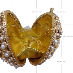 Luxury Classic Fashion Pearl Rhinestone 3D Egg Evening Bridal Crystal Party Cocktail Formal Purse - Product Image 5