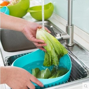 Wholesale Wholesale WHY336 Food Grade Utensils Plastic Wash Rice Filter <b>Strainer</b> Cleaning Gadget Kitchen Accessories Basket - Product Image 4