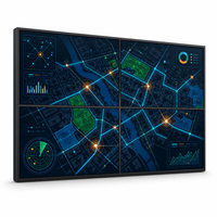 Écran LCD couleur de 46 pouces avec bordure de 3,5 mm, système de mur vidéo matriciel, luminosité de 700 cd/m² pour la surveillance de sécurité