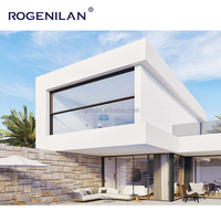 Ventanas de Guillotina de Vidrio Templado Doble de Aluminio con Vista Panorámica Rogenilan, Ventanas Corredizas Verticales Automáticas con Elevación Eléctrica
