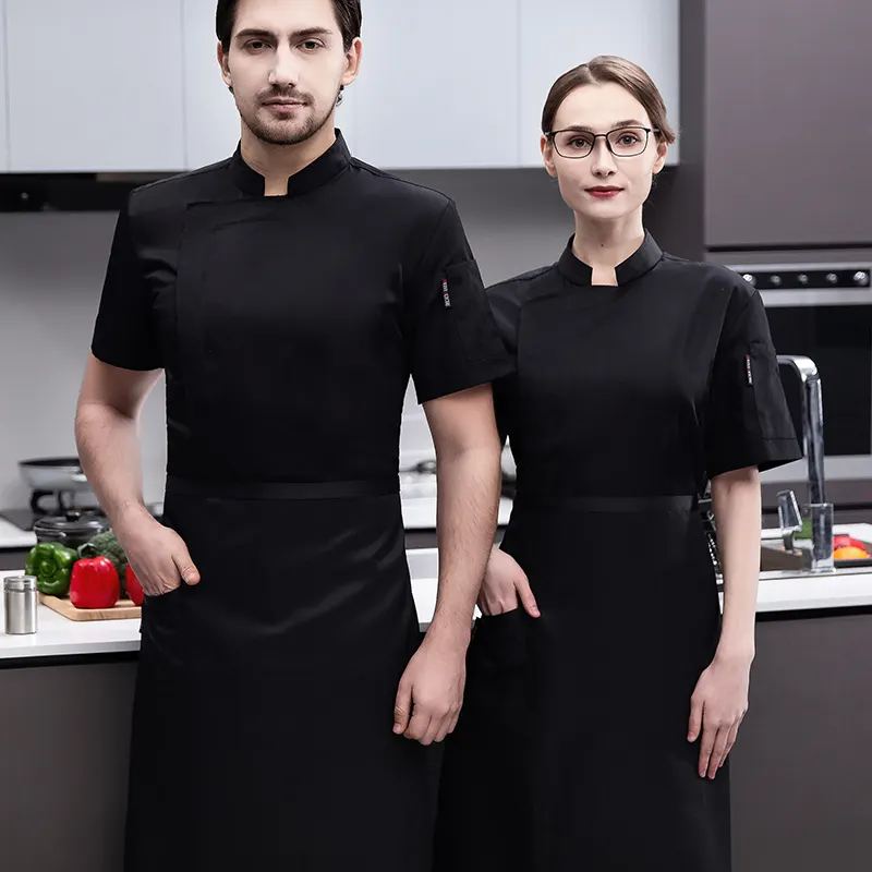 Fashion New Summer Short Sleeve Waiter jacket cook shirts For Barbecue Bakery Restaurant Bar Kitchen Chef uniform