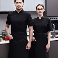 Mode nouveau été à manches courtes serveur veste cuisinier chemises pour Barbecue boulangerie Restaurant Bar cuisine Chef uniforme