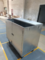Chariot électrique à quatre roues en acier inoxydable et aluminium, moteur 400W, empilable, pliable, chariot à batterie OEM, transport de nourriture