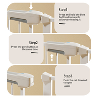 Barrière de sécurité multifonctionnelle pour bébé, barrière d'escalier réglable en acier avec extension, barrière de sécurité à fixation par pression pour escaliers