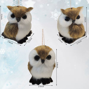 2021クリスマスフェザーフクロウオーナメントクリスマスツリーデコレーションクリスマスハンギングブラウンフクロウオーナメント - Product Image 2