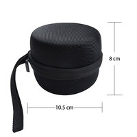 Mini haut-parleur Bluetooth rond en tissu Oxford 1680D noir personnalisé Sac et étui étanches en EVA